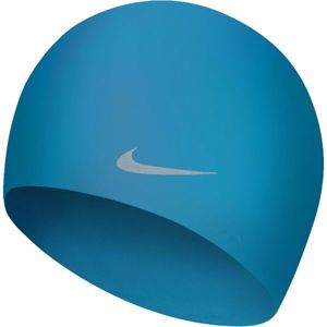 Nike SOLID SILICONE YOUTH modrá NS - Detská plavecká čiapka