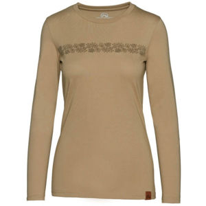 Northfinder ORGESA Dámske tričko organická bavlna, béžová,hnedá, veľkosť