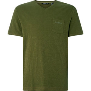 O'Neill LM ESSENTIALS V-NECK T-SHIRT tmavo zelená L - Pánske tričko