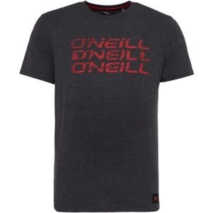 O'Neill LM TRIPLE ONEILL T-SHIRT Pánske tričko, tmavo sivá,červená, veľkosť