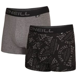 O'Neill BOXER ROUND LOGO&PLAIN 2-PACK Pánske boxerky, tmavo sivá, veľkosť S