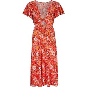 O'Neill KNOT FRONT DRESS Dámske šaty, červená, veľkosť L