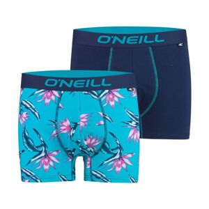 O'Neill MEN BOXER FLORAL TEAL&PLAIN 2PACK Pánske boxerky, modrá, veľkosť S