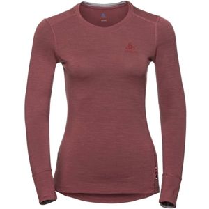 Odlo SUW TOP CREW NECK L/S NATURAL 100% MERINO červená S - Dámske tričko s dlhým rukávom