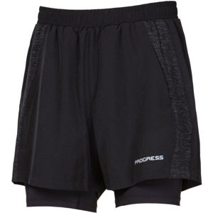 Progress FELIS Pánske športové šortky 2v1, čierna, veľkosť XL