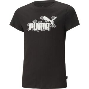Puma ESS+ANIMAL TEE G Dievčenské tričko, čierna, veľkosť 116