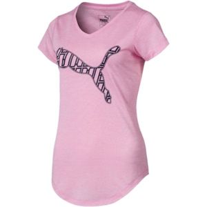 Puma HEATHER CAT TEE - PALE PINK HEATHER ružová M - Dámske tričko