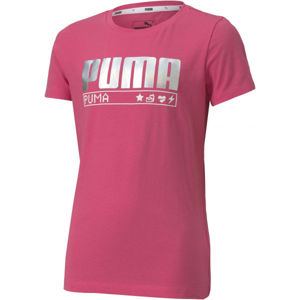 Puma ALPHA TEE G Dievčenské tričko, ružová,strieborná, veľkosť