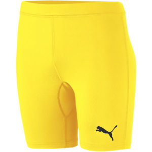 Puma LIGA BASELAYER SHORT TIGH JR Detské športové šortky, žltá, veľkosť