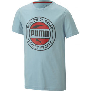 Puma ALPHA SUMMER TEE Chlapčenské športové tričko, svetlomodrá, veľkosť 116