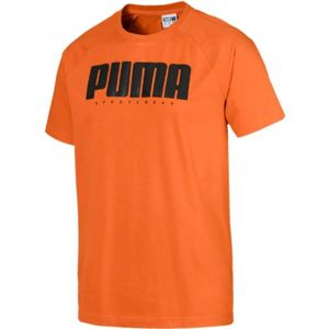 Puma ATHLETICS TEE Pánske tričko, oranžová,čierna, veľkosť