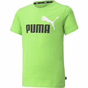 Puma ESS + 2 COL LOGO TEE Chlapčenské tričko, zelená,biela,čierna, veľkosť