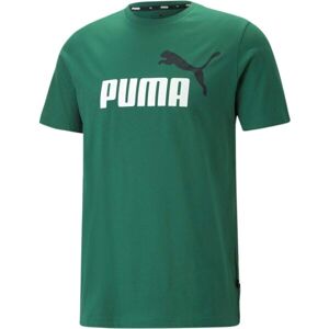 Puma ESS + 2 COL LOGO TEE Pánske tričko, zelená, veľkosť L