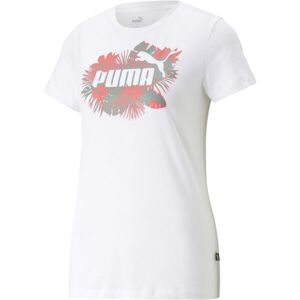 Puma ESS + FLOWER POWER TEE Dámske tričko, biela, veľkosť XS
