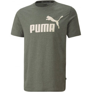 Puma ESS + HEATHER TEE Pánske tričko, tmavo sivá,biela, veľkosť