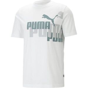 Puma ESS+LOGO POWER TEE Pánske tričko, biela, veľkosť 2XL