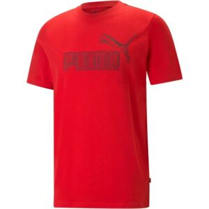Puma POWER LOGO TEE Pánske tričko, červená, veľkosť S