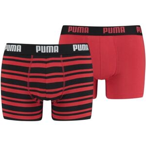 Puma HERITAGE STRIPE BOXER 2P Pánske boxerky, červená, veľkosť XL