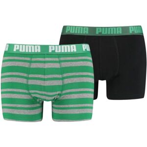 Puma HERITAGE STRIPE BOXER 2P Pánske boxerky, zelená, veľkosť M