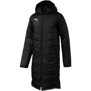 Puma LIGA SIDELINE BENCH JKT LONG Pánsky športový kabát, čierna, veľkosť S