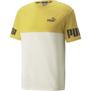 Puma POWER COLORBLOCK TEE Pánske tričko, béžová, veľkosť XXL