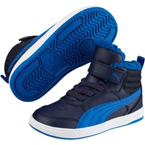Puma REBOUND STREET V2 FUR PS Detská zimná obuv, modrá, veľkosť 34.5