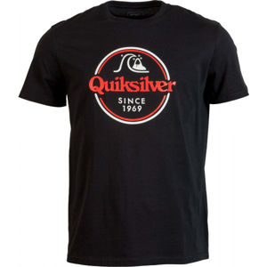 Quiksilver WORDS REMAIN SS Pánske tričko, čierna,červená, veľkosť