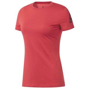 Reebok COMMERCIAL CHANNEL LOGO TEE červená S - Dámske tričko