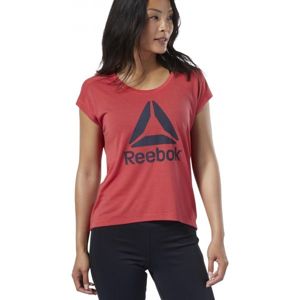 Reebok WOR SUPREMIUM 2.0 TEE BIG LOGO červená L - Dámske tričko