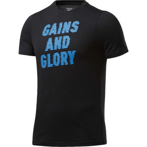 Reebok GS OPP TEE GRAPHIC Pánske tričko, čierna,modrá, veľkosť