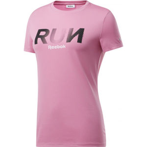Reebok RE GRAPHIC TEE ružová L - Dámske tričko