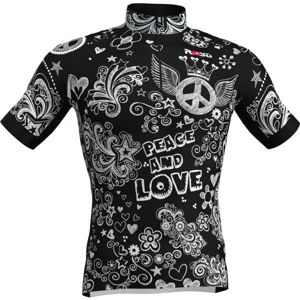 Rosti PEACE AND LOVE Pánsky cyklistický dres, čierna, veľkosť 3XL