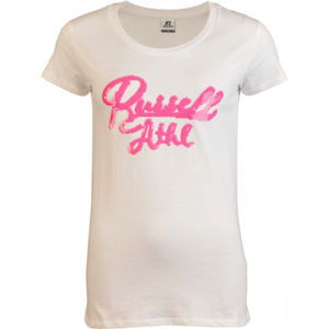 Russell Athletic SEQUINS S/S  CREWNECK TEE SHIRT Dámske tričko, biela, veľkosť S