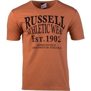 Russell Athletic AMERICAN TECH S/S CREWNECK TEE SHIRT oranžová M - Pánske tričko