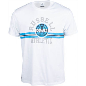 Russell Athletic COLLEGIATE STRIPE CREWNECK TEE SHIRT biela XXL - Pánske tričko