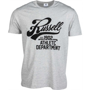 Russell Athletic SCRIPT S/S CREWNECK TEE SHIRT sivá L - Pánske tričko