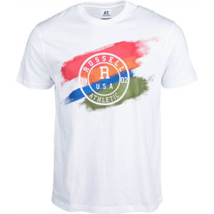 Russell Athletic SHADED S/S CREWNECK TEE SHIRT biela S - Pánske tričko