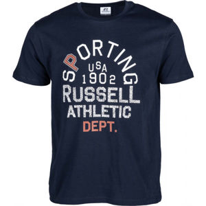 Russell Athletic SPORTING S/S CREWNECK TEE SHIRT tmavo modrá S - Pánske tričko