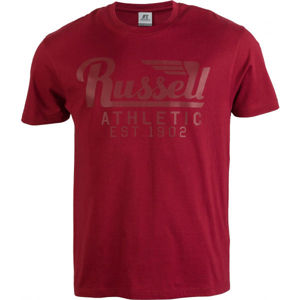 Russell Athletic WING S/S CREWNECK TEE SHIRT vínová S - Pánske tričko