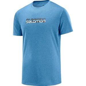 Salomon AGILE GRAPHIC TEE M modrá L - Pánske bežecké tričko