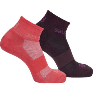 Salomon EVASION 2-PACK ružová M - Unisex ponožky