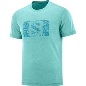 Salomon EXPLORE GRAPHIC SS TEE M modrá 2XL - Pánske tričko