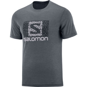 Salomon EXPLORE GRAPHIC SS TEE M Pánske tričko, sivá,biela,čierna, veľkosť