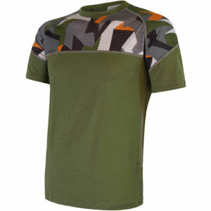 Sensor MERINO IMPRESS KR M Pánske funkčné tričko, tmavo zelená, veľkosť XL
