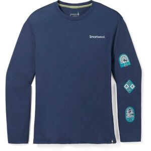 Smartwool OUTDOOR PATCH GRAPHIC Pánske tričko, tmavo modrá, veľkosť L