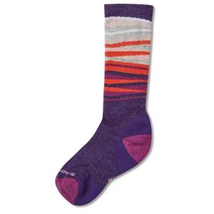 Smartwool WINTERSPORT STRIPE fialová L - Detské zimné ponožky