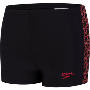 Speedo BOOMSTAR SPLICE AQUASHORT Chlapčenské plavecké šortky, čierna,červená, veľkosť