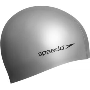 Speedo PLAIN FLAT CAP Plavecká čiapka, strieborná, veľkosť