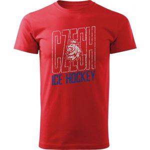 Střída CZECH ICE HOCKEY TRIKOLORA LOGO LEV červená S - Pánske tričko