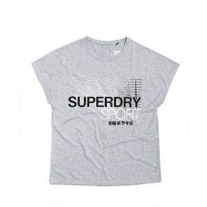 Superdry CORE SPLIT BACK TEE Dámske tričko, sivá, veľkosť S